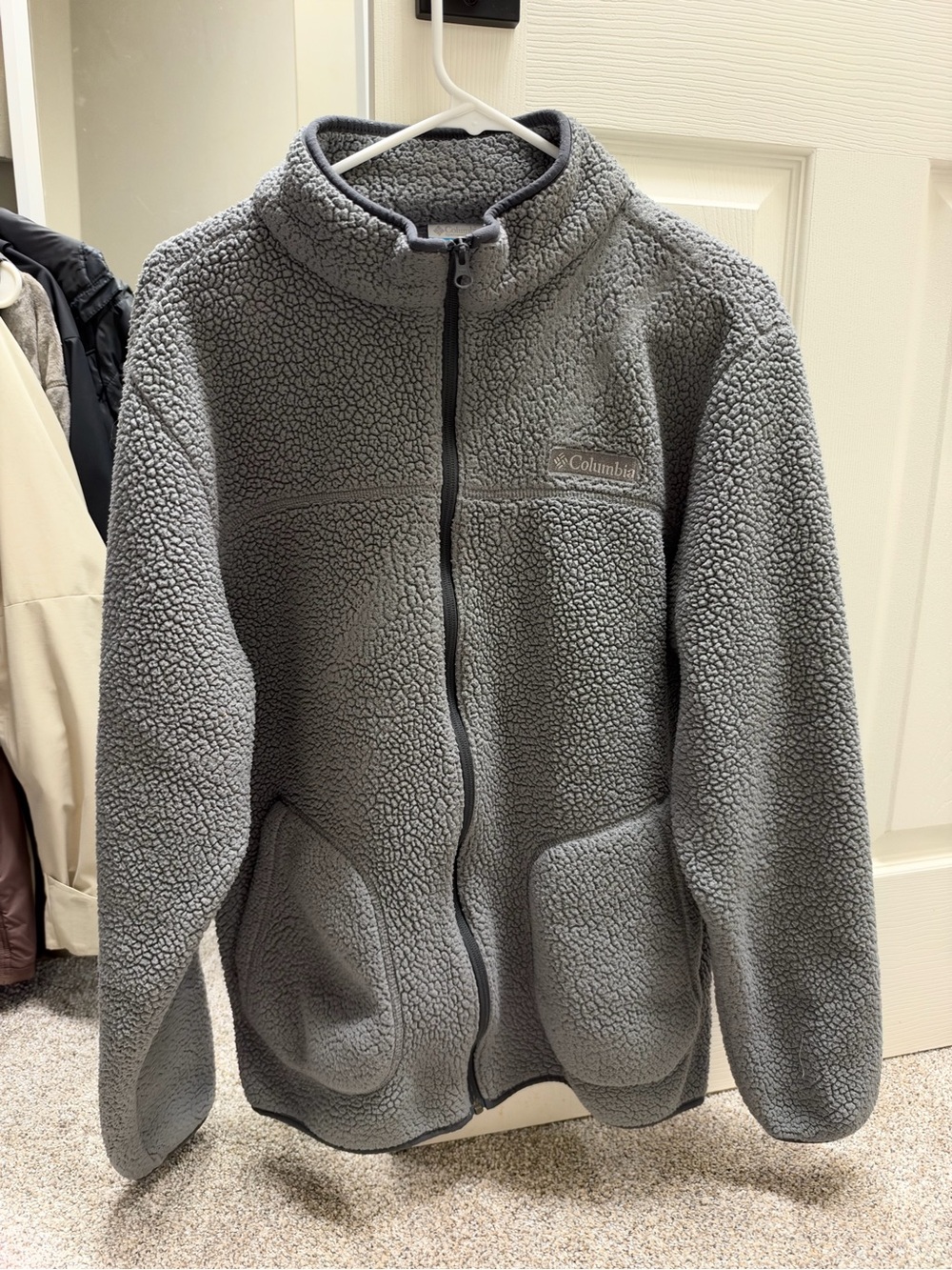 Columbia Men's Heather Gray Sherpa Full-Zip Jacket